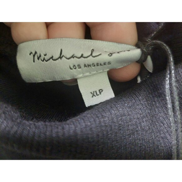 NWT Michael Stars Macy Dress XLP Ultra Rib Black Sleeveless Mock Neck W/ Ruching - Picture 6 of 7